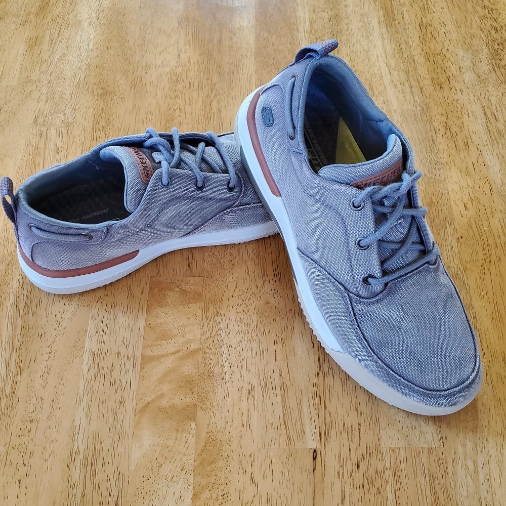 Men's Skechers Brewer Portero Shoes Gogamat Arch Size 7 Distressed Gray